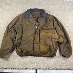 Outback Trading Co Trailblazer Oilskin Jacket Mens Large Brown Waxed Western L